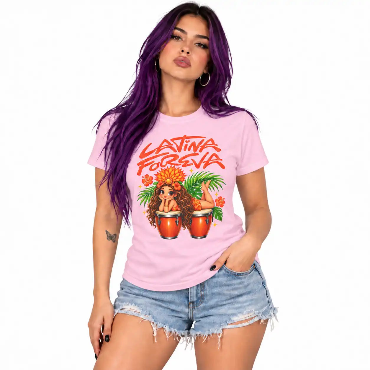 Latina Foreva Graphic Tee — Tropical Bongo Girl Women's T‑Shirt